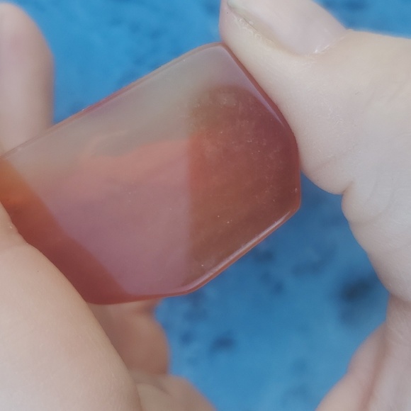 New Hand Carved Virgo Red Onyx Agate Polygon Pendant Amulet. - Picture 5 of 5